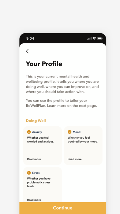 Be Well Plan Screenshot