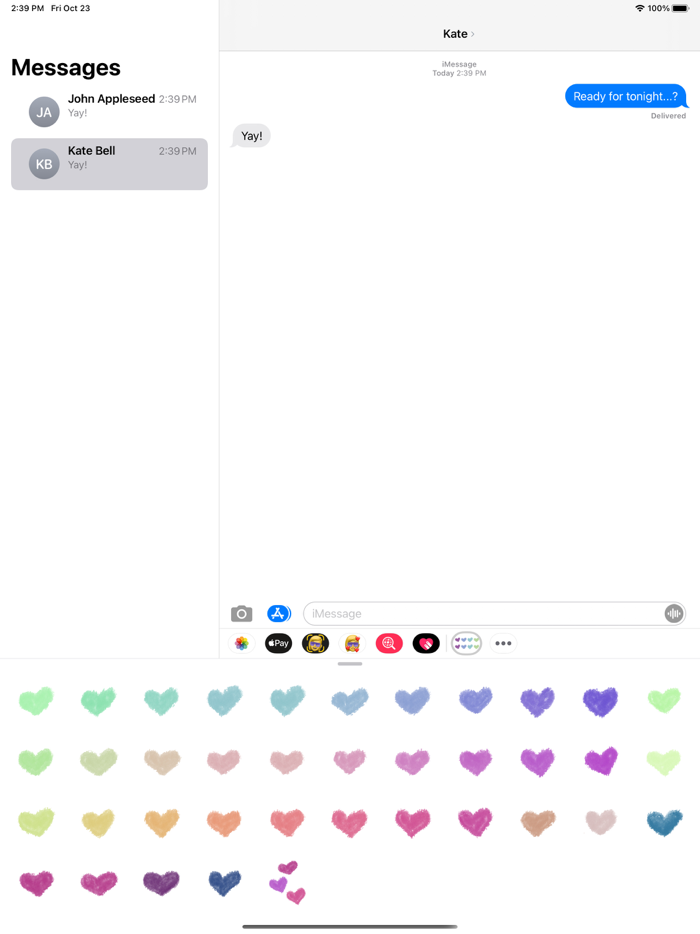 Watercolor Hearts Stickers