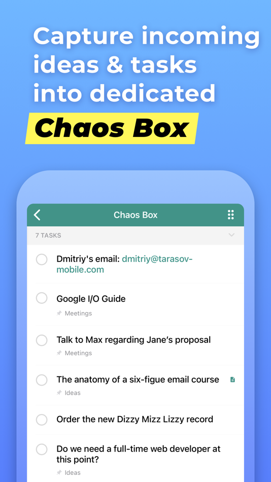 #7. Chaos Control™: GTD Task List (iOS) 来自: Tarasov Mobile