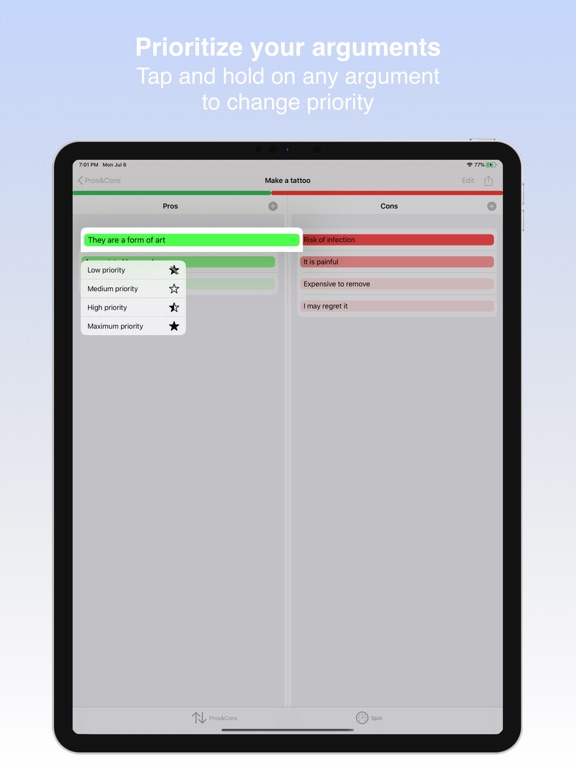 Screenshot #6 pour Pros & Cons - Decision Pro