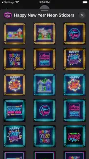 happy new year neon stickers iphone screenshot 3