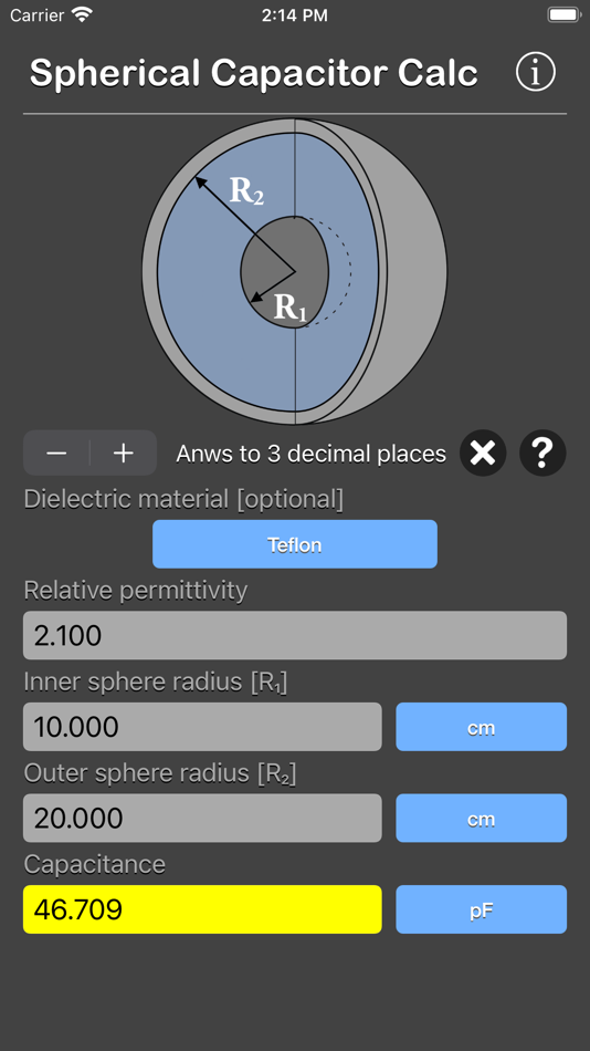 #3. Spherical Capacitor Calculator (iOS) 由: Nitrio