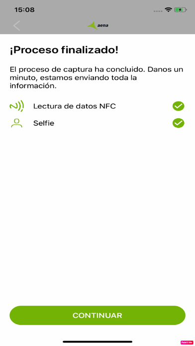 Aena. Registro biométrico Screenshot