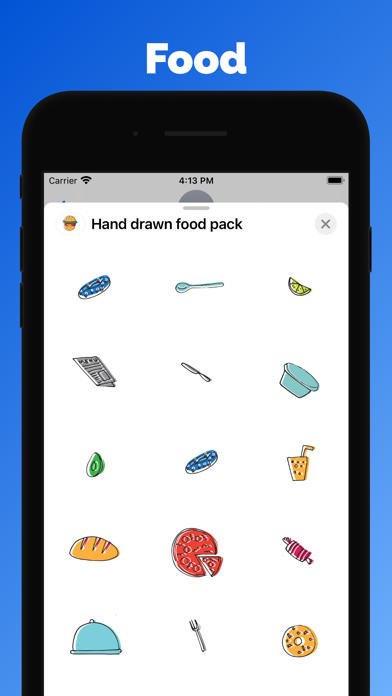 Screenshot #1 pour Hand drawn food stickers emoji
