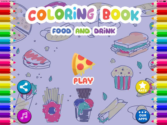 Screenshot #4 pour Coloring Book - Food & Drinks
