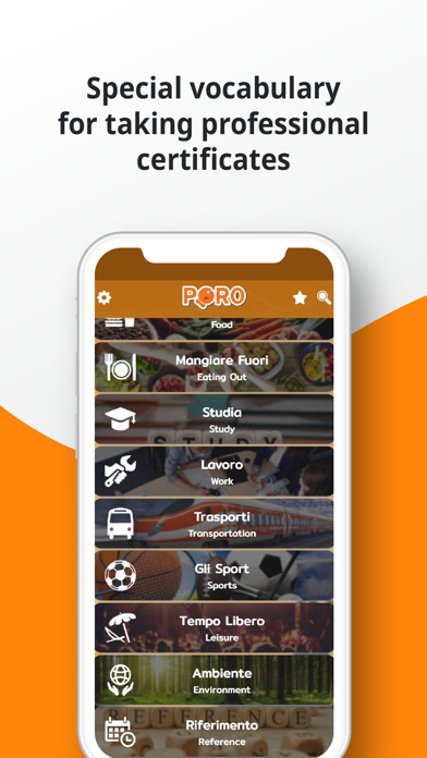 PORO - Italian Vocabulary Screenshot