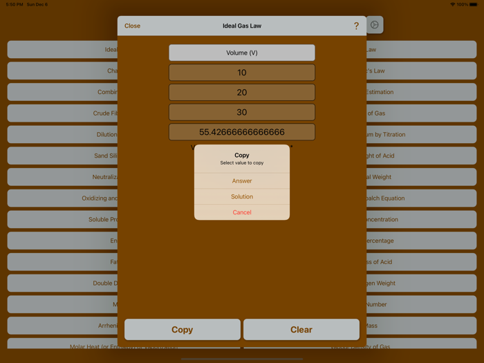 Chemistry Calculator