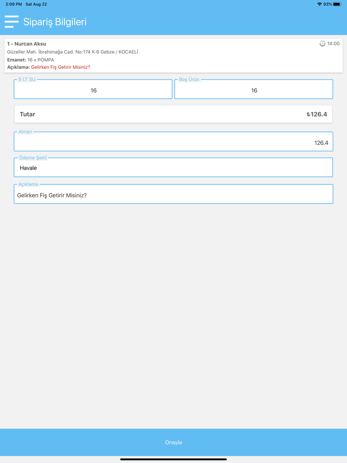 Aybit Tüp Su Araç Uygulaması