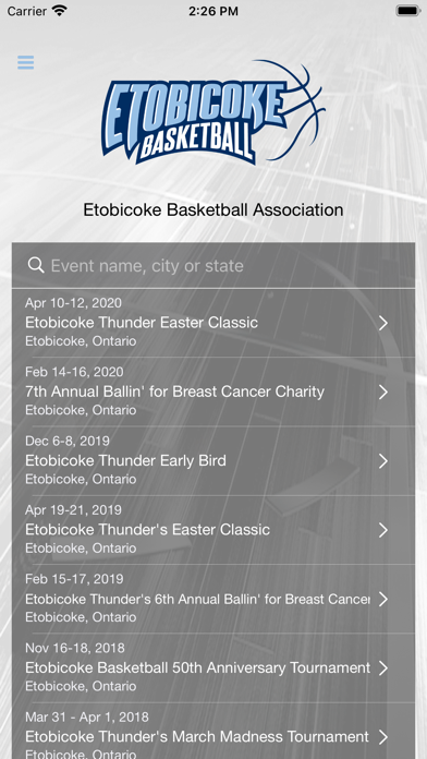 Etobicoke Basketball Screenshot
