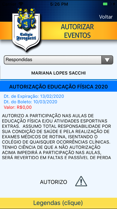 Central do Aluno Screenshot