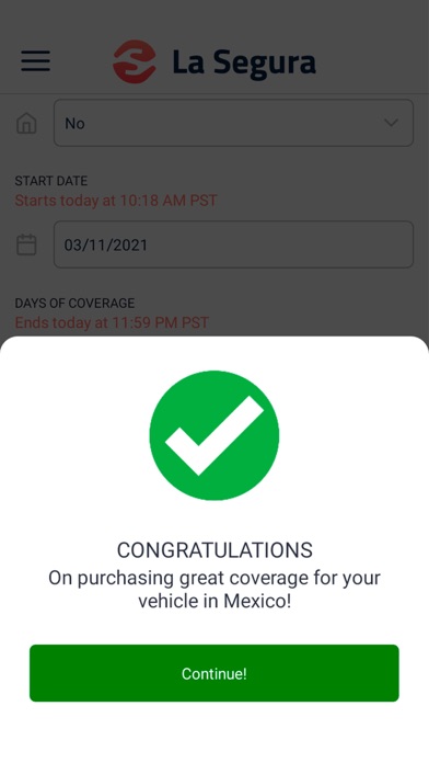 La Segura Mexico Insurance Screenshot