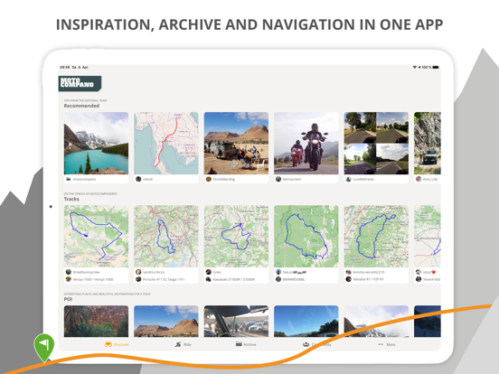 motocompano route & road trip iPad screenshot 1 - Navigation app