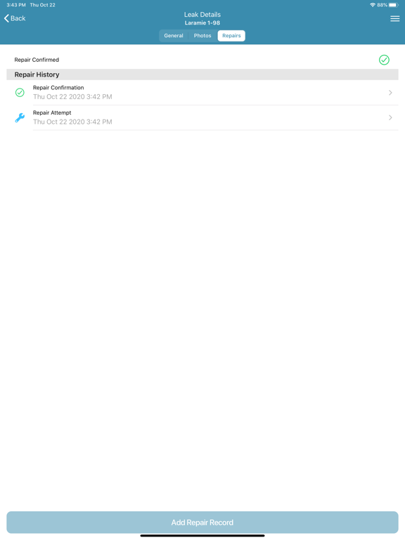 LeakTracker Pro iPad screenshot 4 - Utilities app