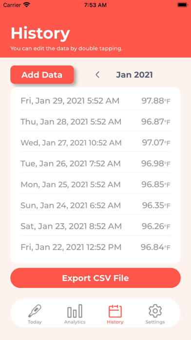 Thermometer Log Screenshot