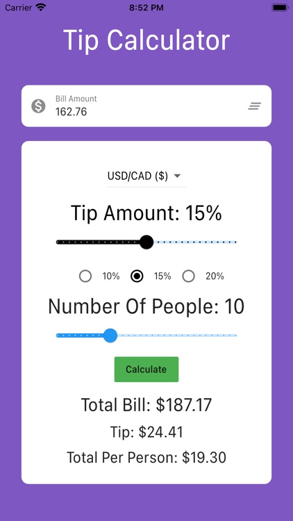 Tip Calculator - Split Bills