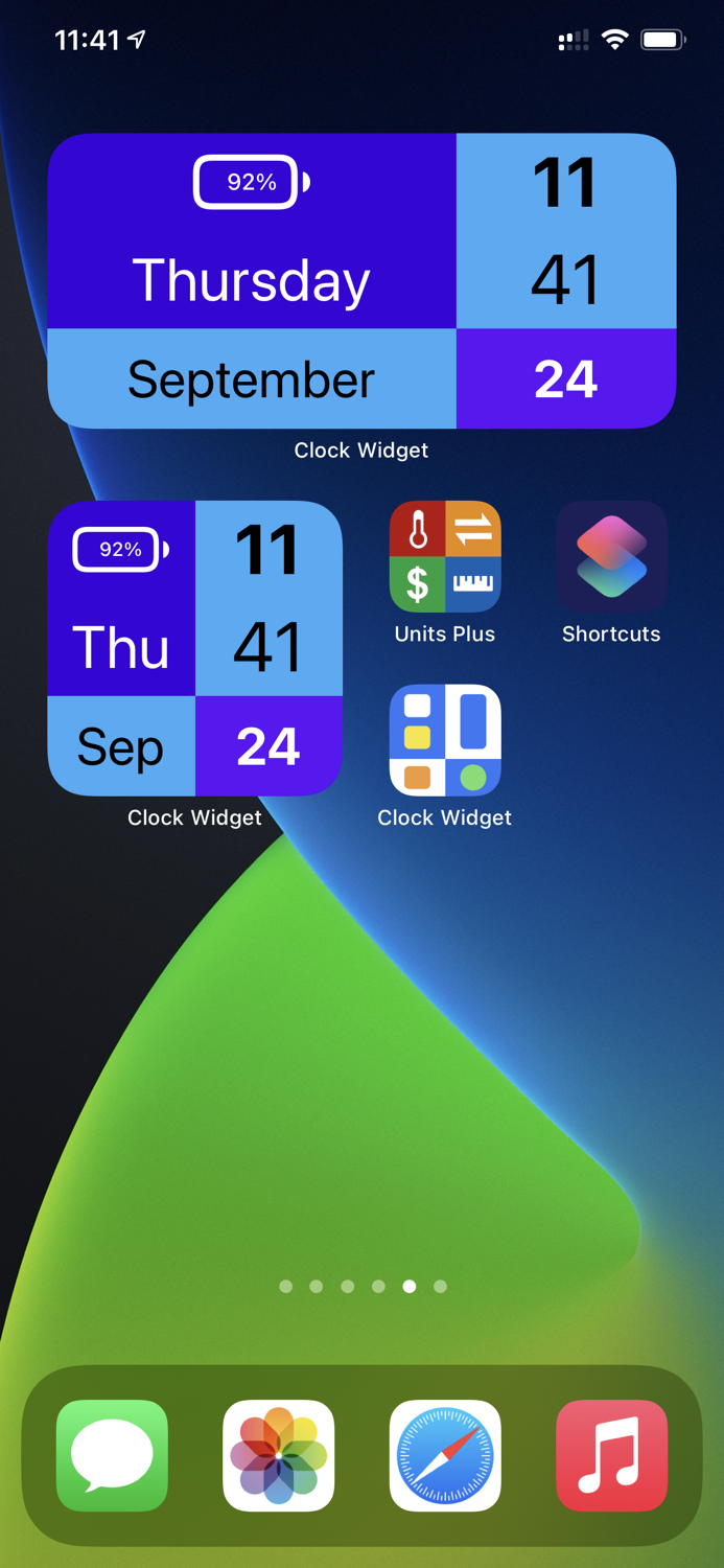Clock Widget - Funky Colors
