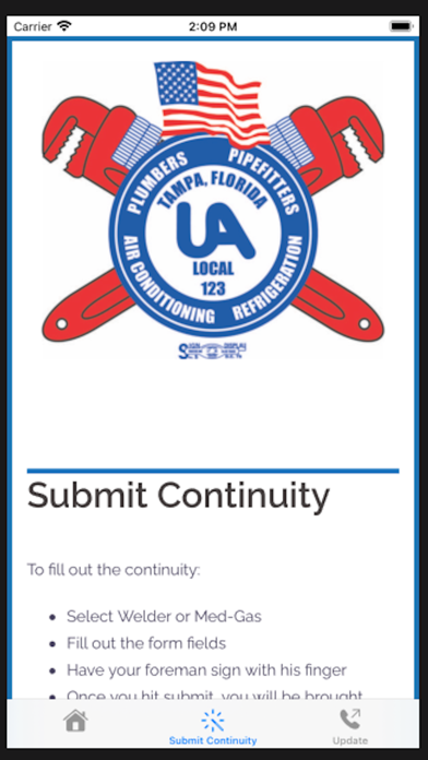 UA Local 123 Screenshot