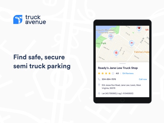 TruckAvenue Find-Book-Park iPad screenshot 1 - Navigation app