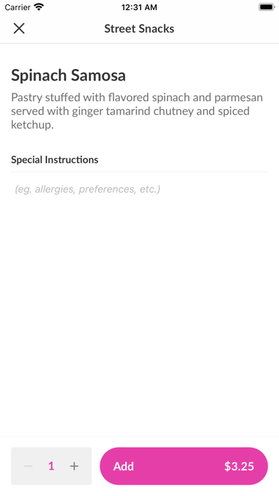 Pataka Vegetarian Indian Food Screenshot