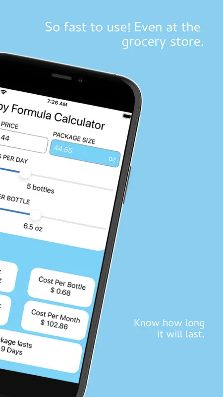 Baby Formula Calculator screenshot 2 of 3