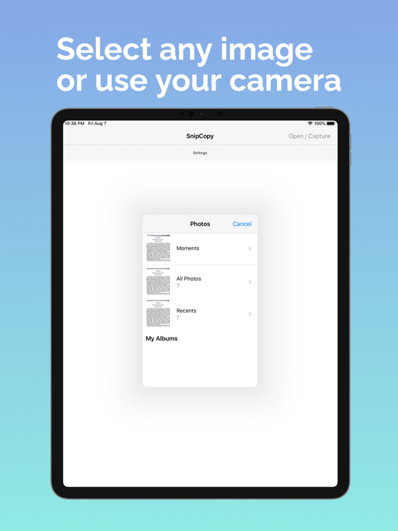 SnipCopy iPad screenshot 2 - Productivity app