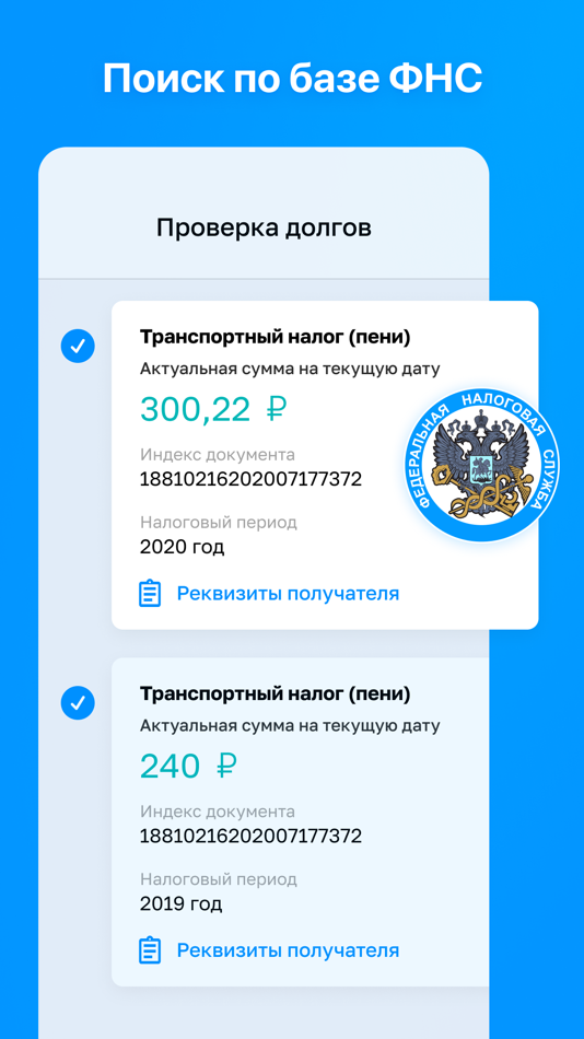 #5. Налоги физлиц: проверка/оплата (iOS) Podle: PROSTYE PLATEZHI, OOO