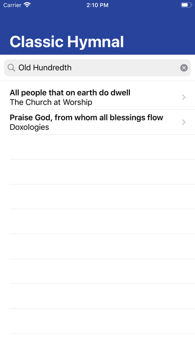 Classic Hymnal Screenshot
