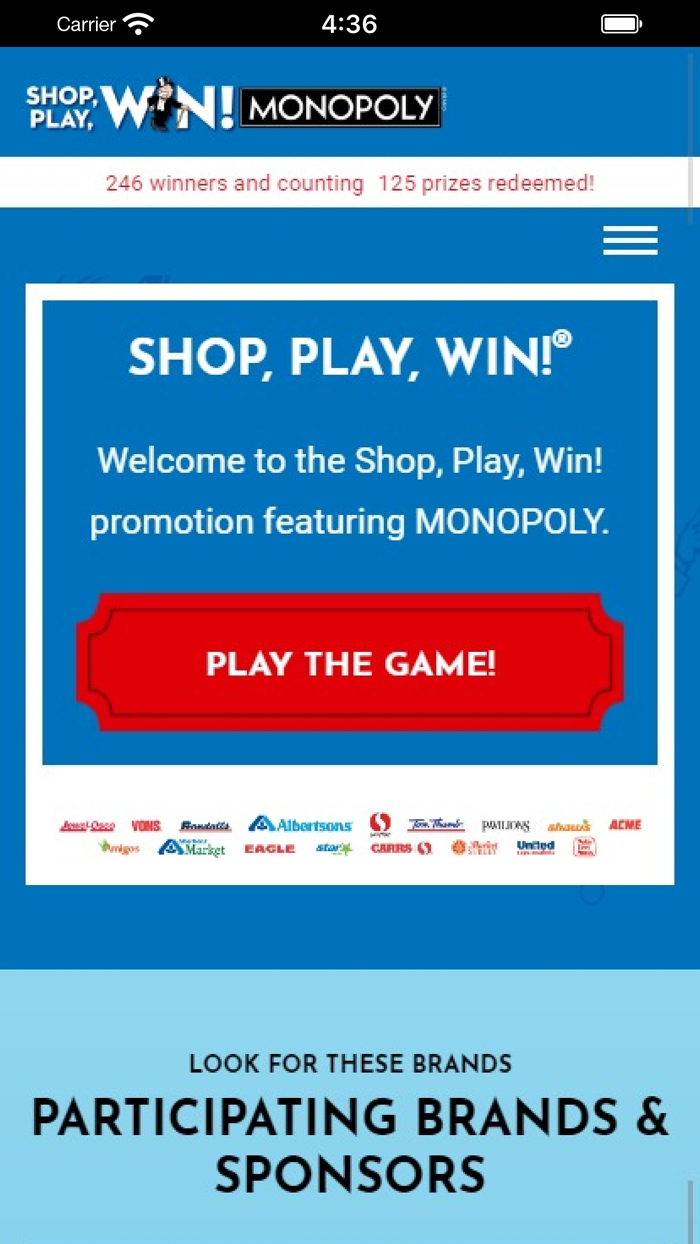 Shop Play Win® MONOPOLY