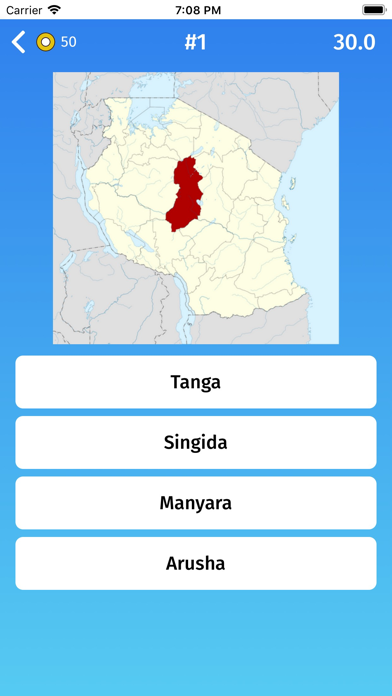 Tanzania: Provinces Quiz Game Screenshot