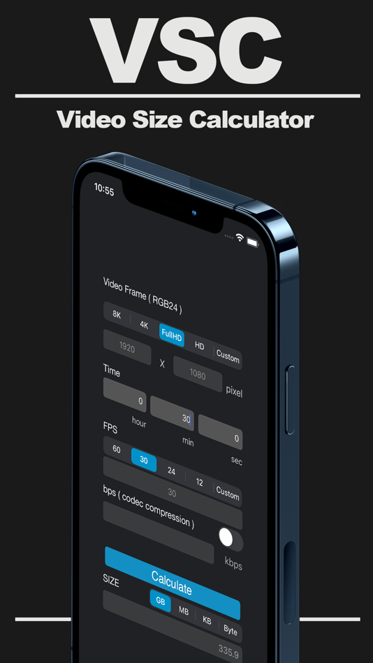 #1. Video Size Calculator (iOS) 由: Takeshi Kayahashi