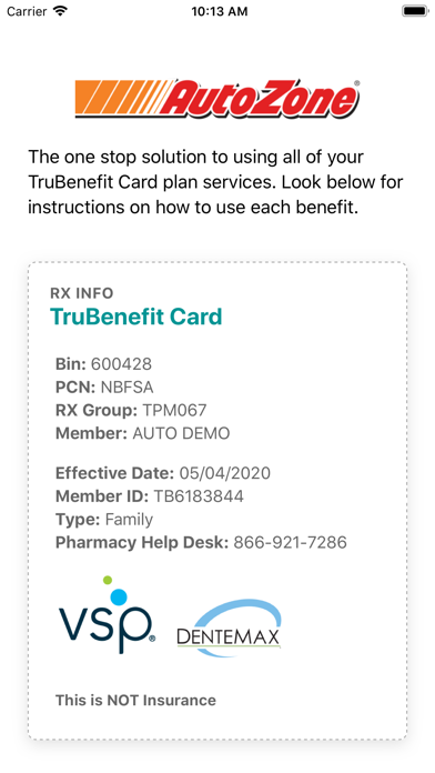 TruBenefit Card Screenshot