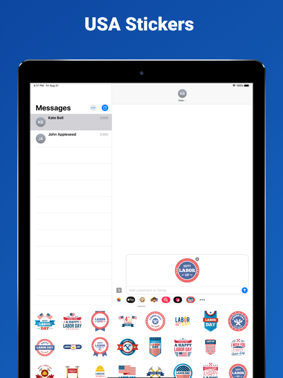 Screenshot #5 pour Labor Day - USA emoji stickers