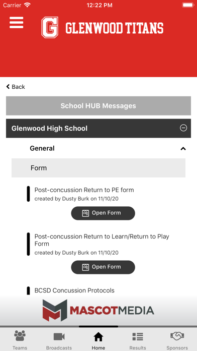 Glenwood Titans Athletics Screenshot