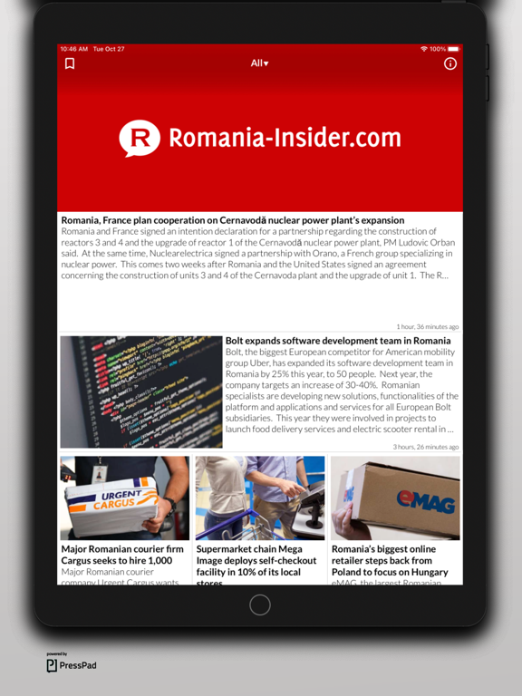 Romania Insider daily news iPad screenshot 4 - News app