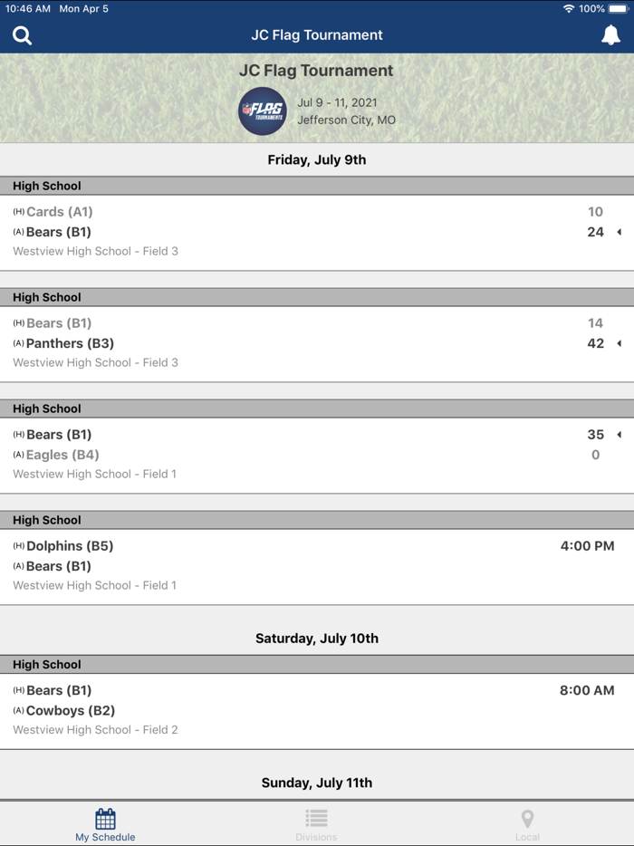 NFL FLAG Tournaments