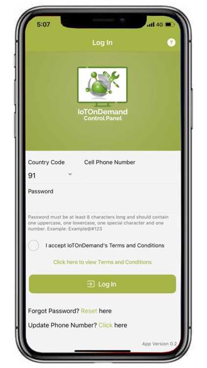 IoTOnDemand Control Panel