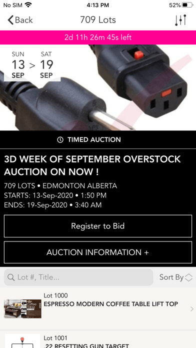 Mega Savers Auction Screenshot