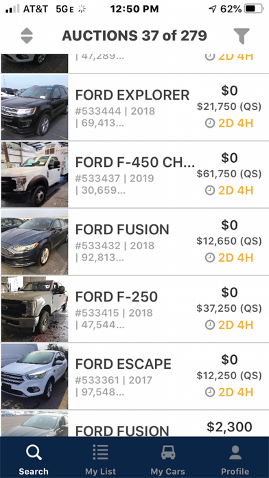 Vemark Salvage Auctions Screenshot