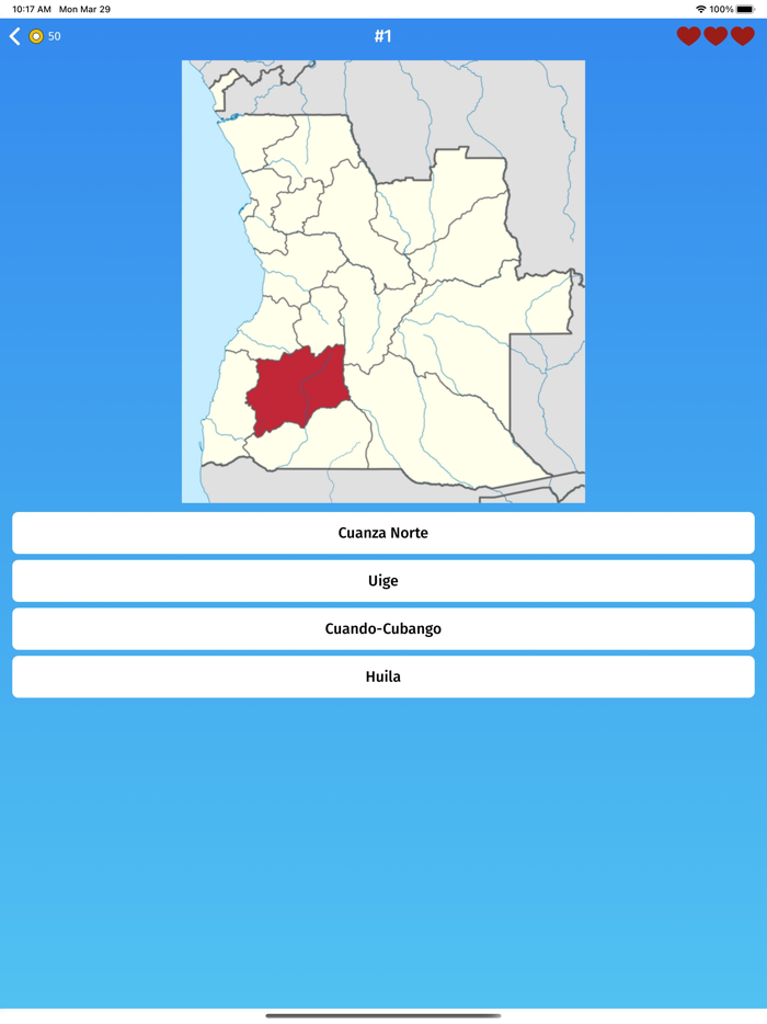 Angola Provinces Quiz Game