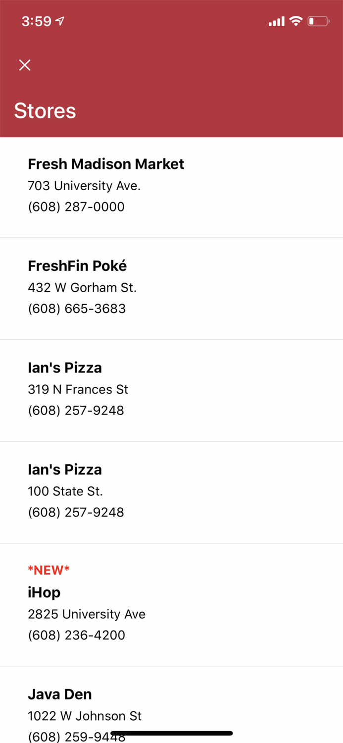 Red Card Meal Plan - Madison