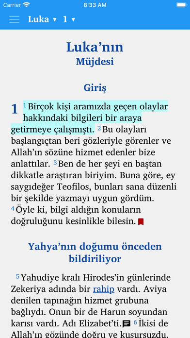 Basic Turkish New Testament Screenshot