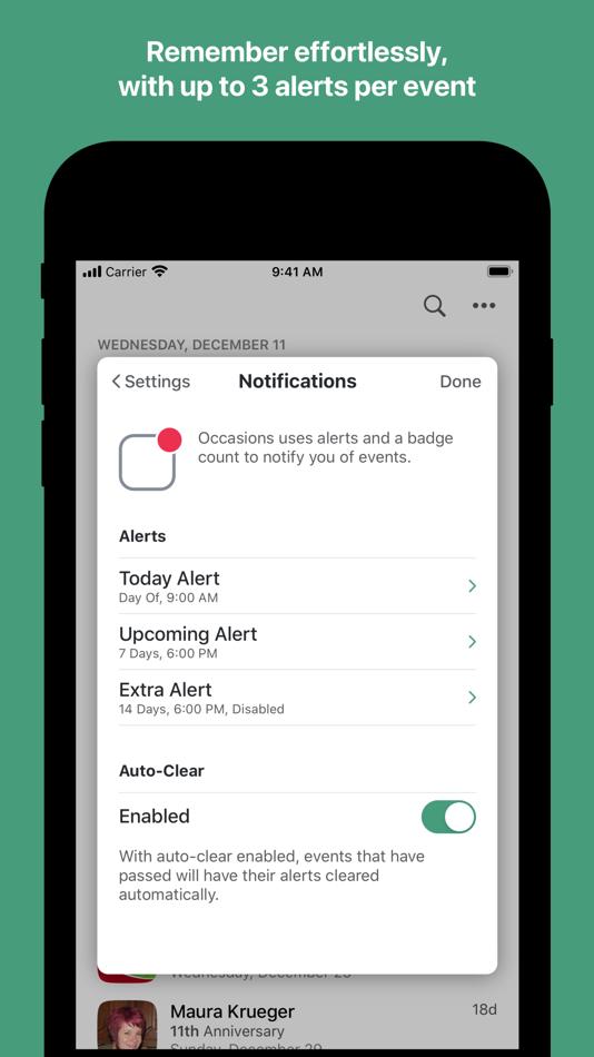 #3. Occasions 3 - Reminders (iOS) Podle: Hand Carved Code, LLC