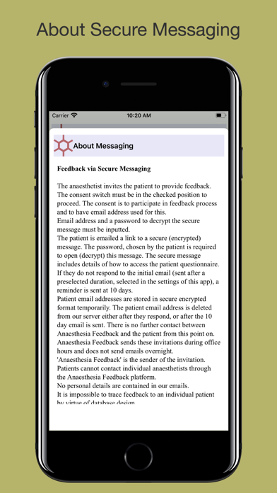 Anaesthesia Feedback Screenshot