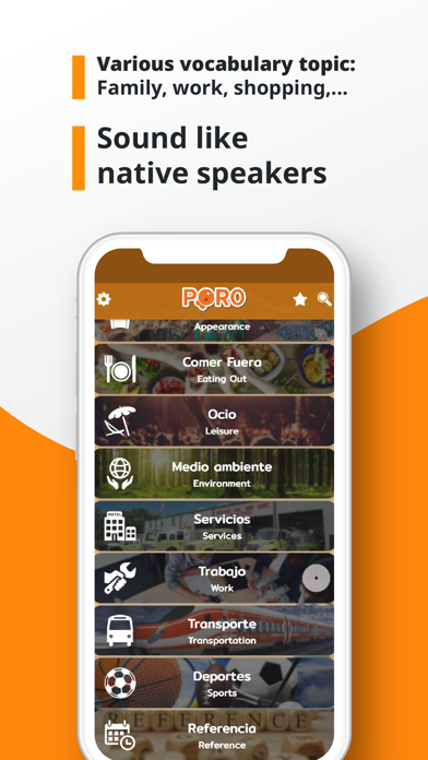 PORO - Spanish Vocabulary Screenshot