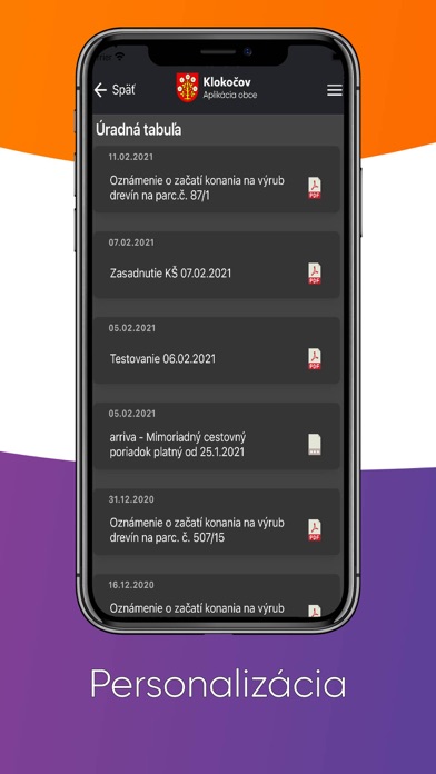 Obec Klokočov Screenshot