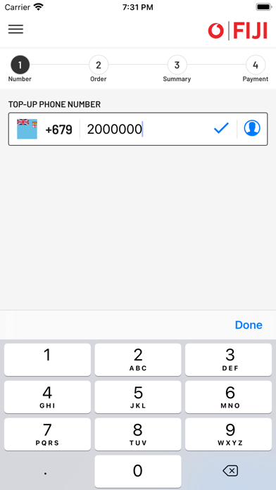 Vodafone Fiji TopUp Screenshot
