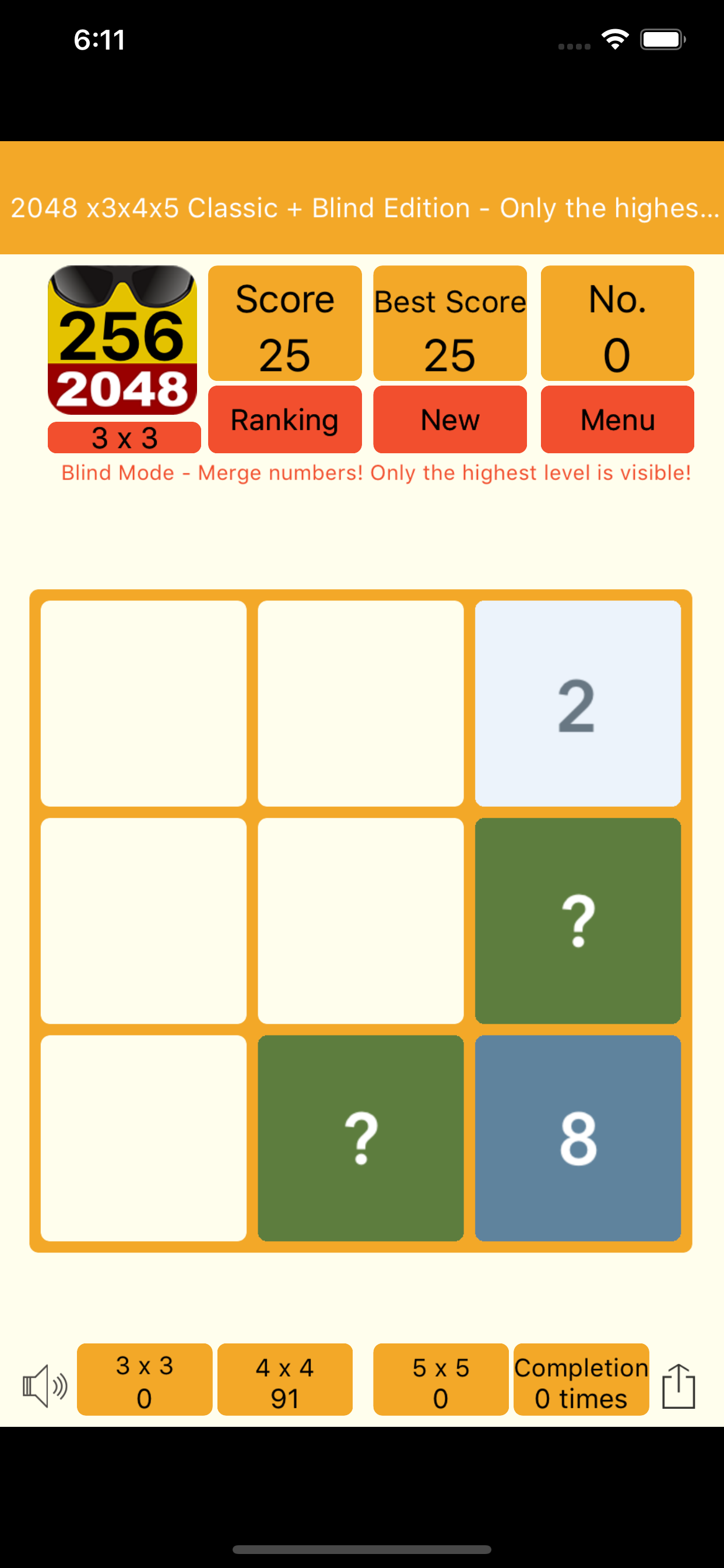 2048 3x3 4x4 5x5 + Blind
