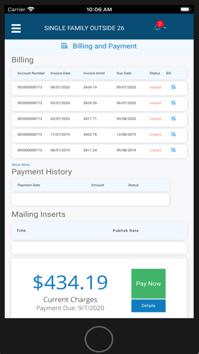 Fairfax Water Customer Screenshot