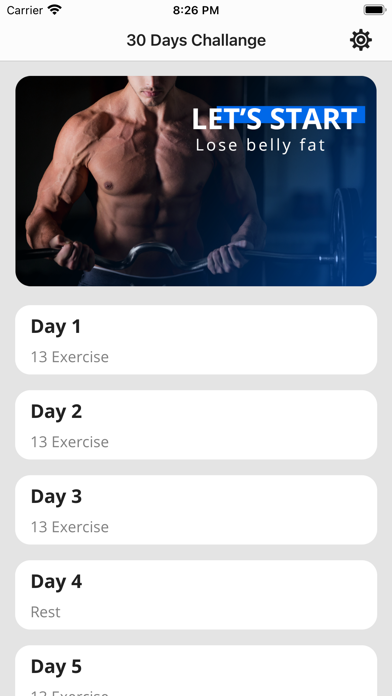 30 Day Workout Fitness at Home Screenshot