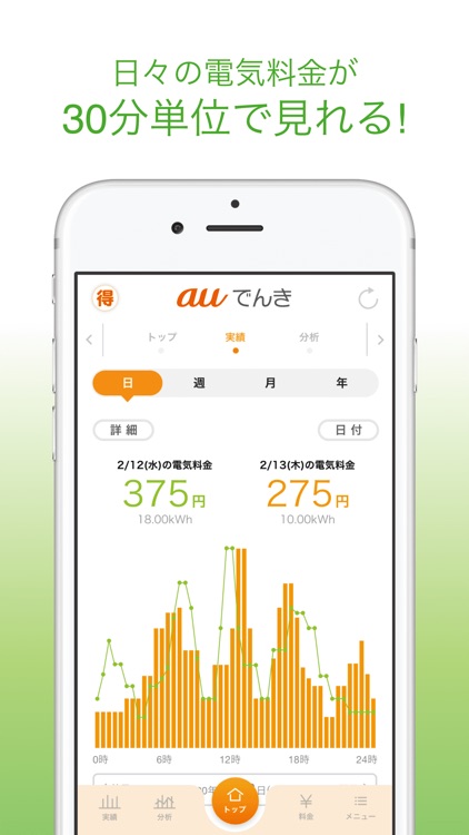 auでんき 電気が見える!電気の使いすぎもお知らせ! screenshot-3